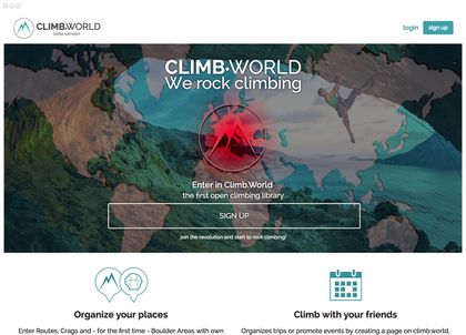 Climb.World Homepage sreenshot